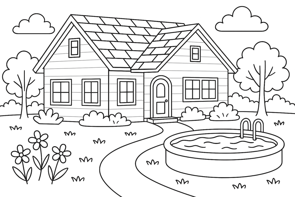 Coloring Book, Home Sweat Home, Coloring Kids, Pool